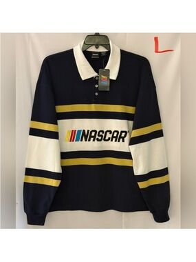 NASCAR Navy and White Polo